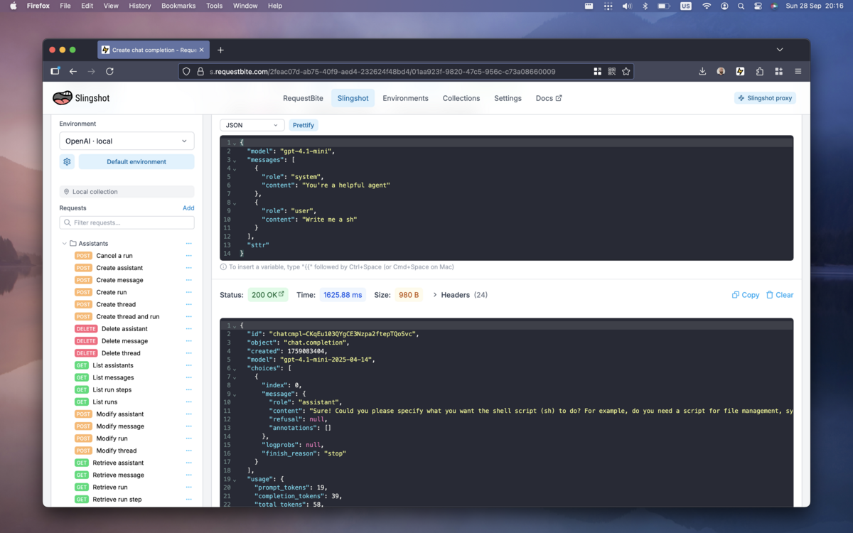 Non-streaming response
