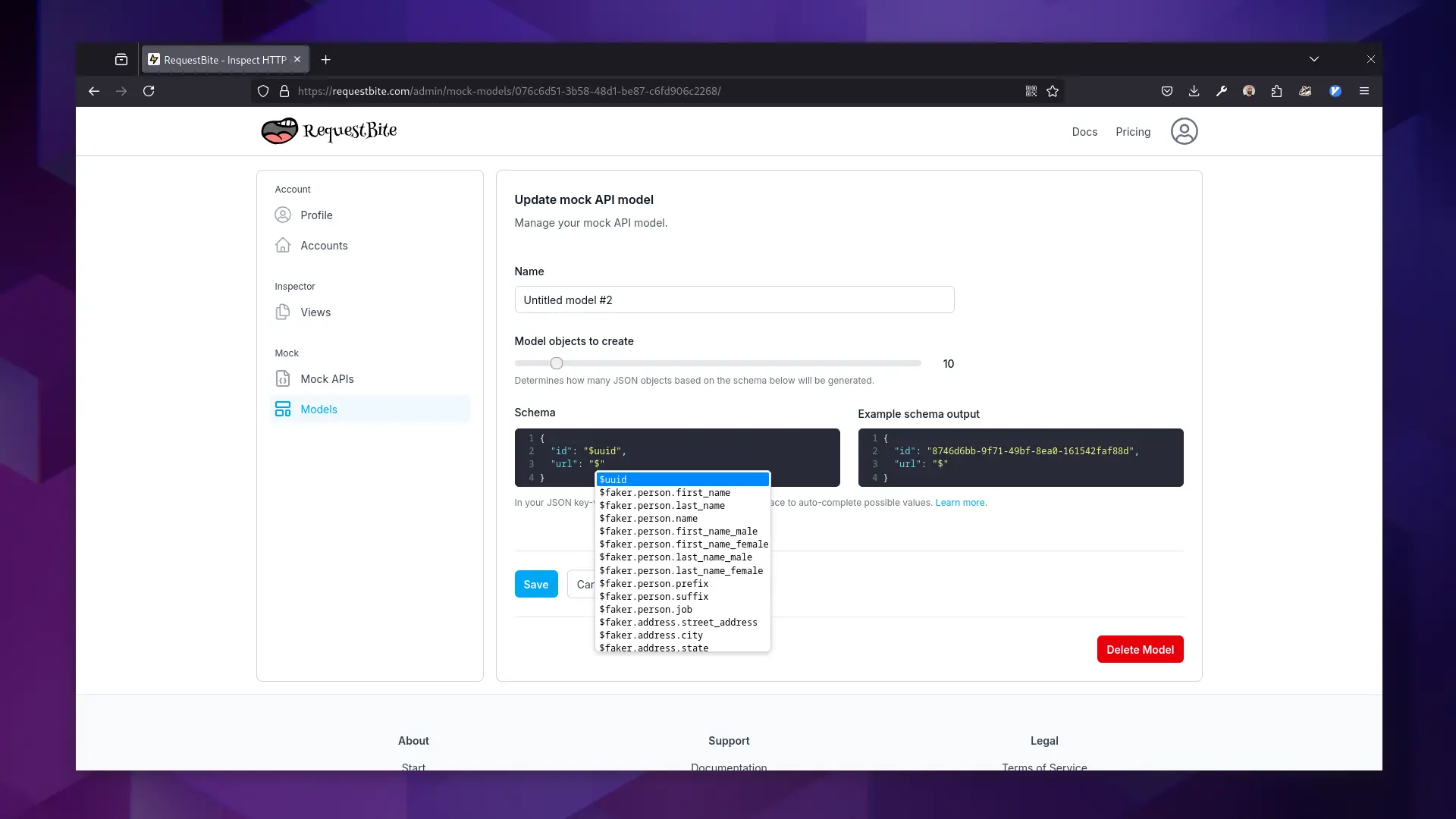 Model field auto-complete